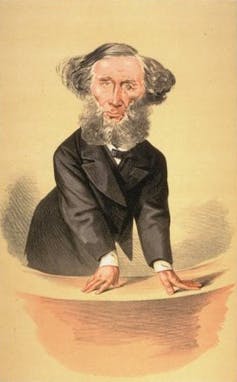 Caricature of John Tyndall from Vanity Fair in 1872. Caption read