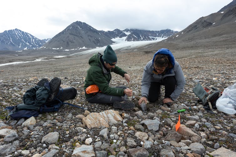 scientists soil sample svalbard