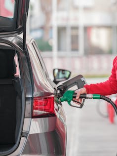 Closeup of refuelling a car