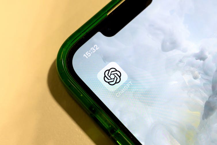 iPhone with ChatGPT icon