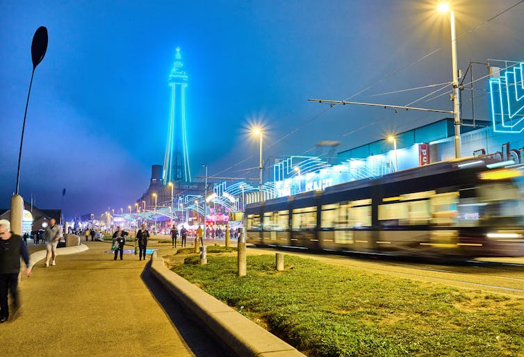 Blackpool illuminations from a distance