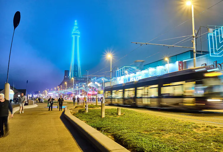 Blackpool illuminations from a distance