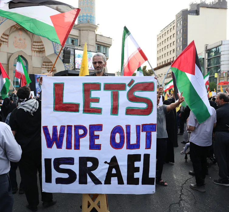 Iranian protesters in Tehran.