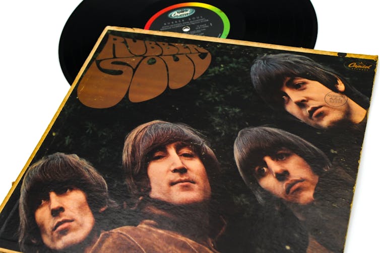 Rubber Soul album cover and record