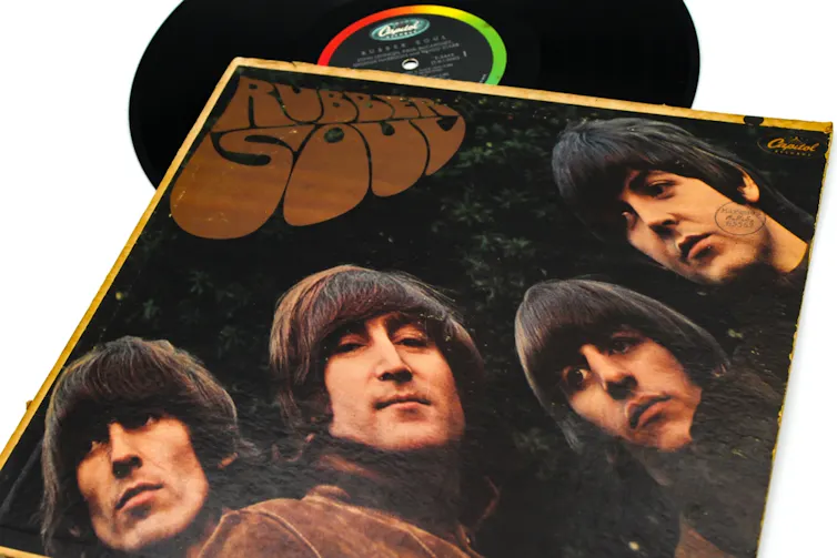 Rubber Soul album cover and record