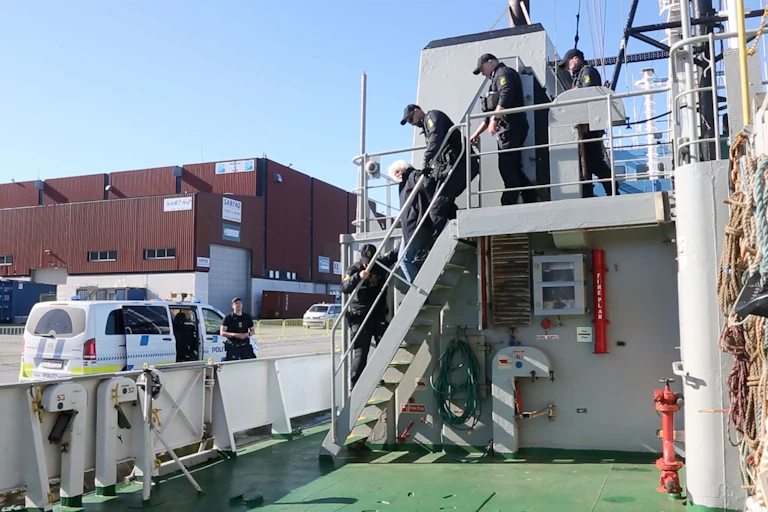 Sea Shepherd founder and anti-whaling campaigner Paul Watson being arrested by Danish police in Nuuk, Greenland on July 21, 2024.