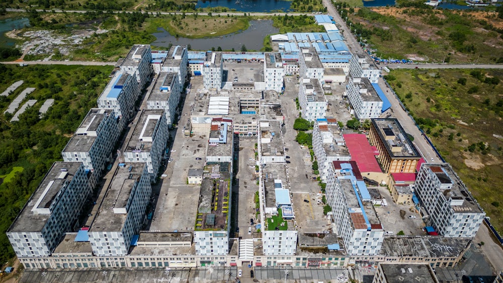 Aerial view of the Kaibo compound in Otres Village, Sihanoukville, Cambodia.