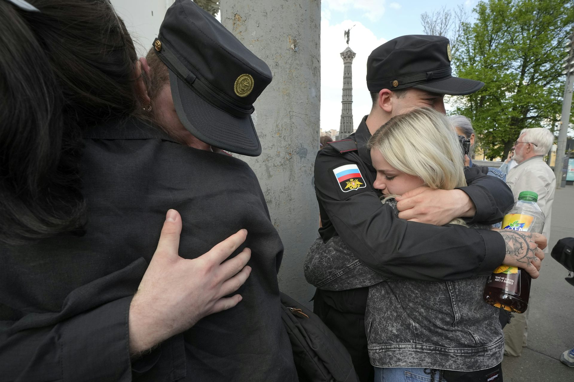 Soldiers embrace their loved ones