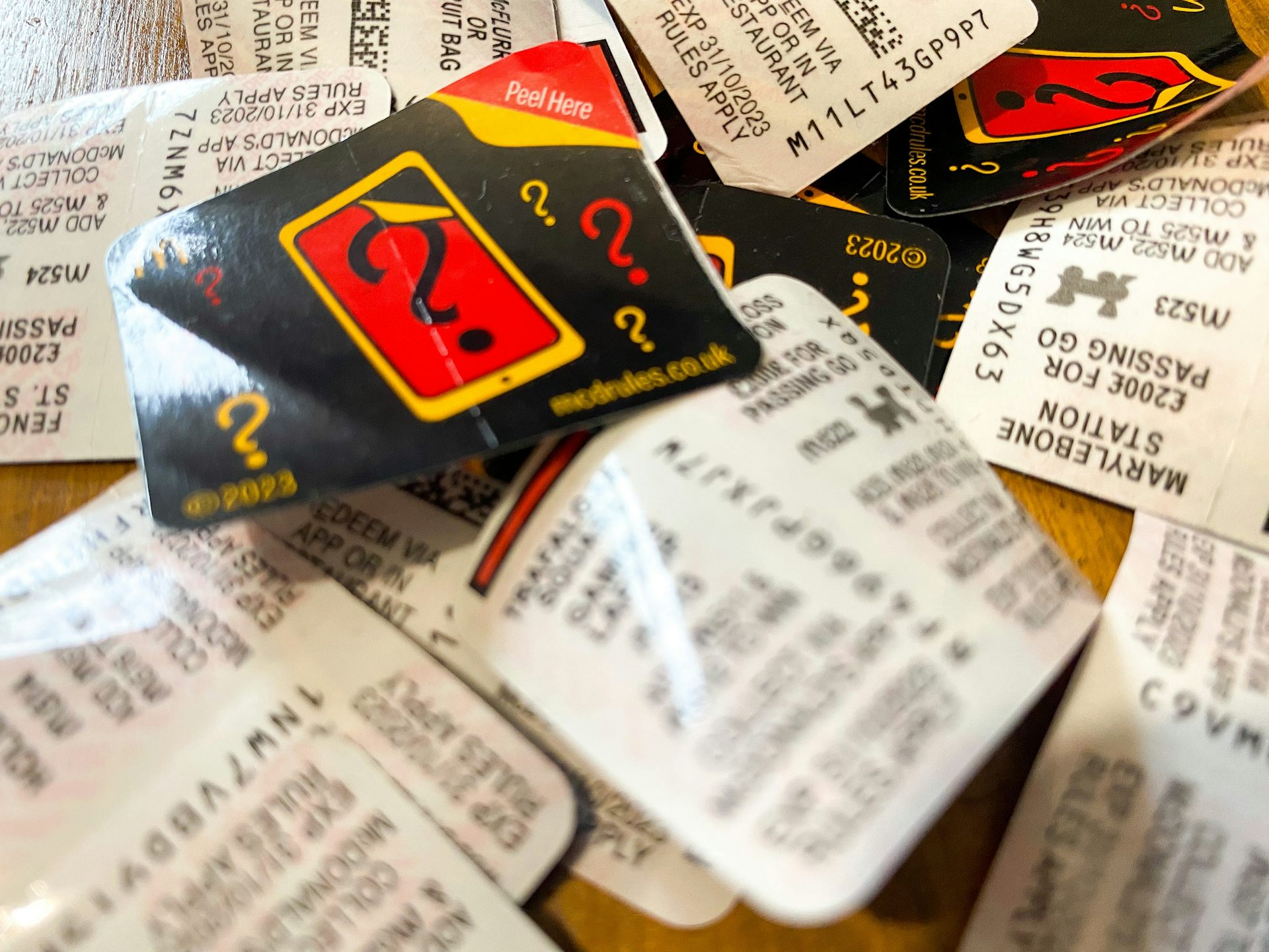 A pile of game cards