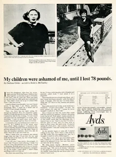 An advertisement for the weight loss product Ayds.
