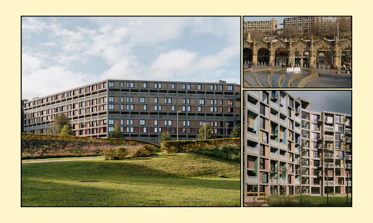 Various pictures of Parkhill estate regeneration