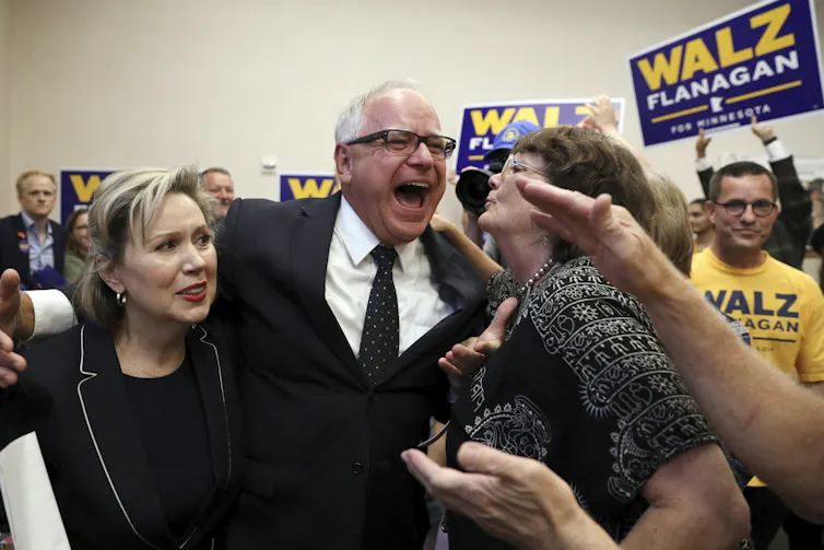 Tim Walz at an election event in 2018.