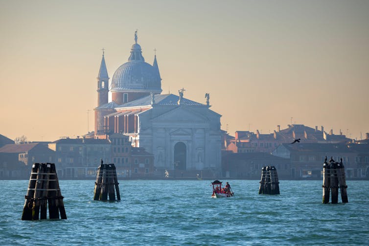 A view of the magnificent church Chiesa del Santissimo Redentore on Giudecca island in Venice.