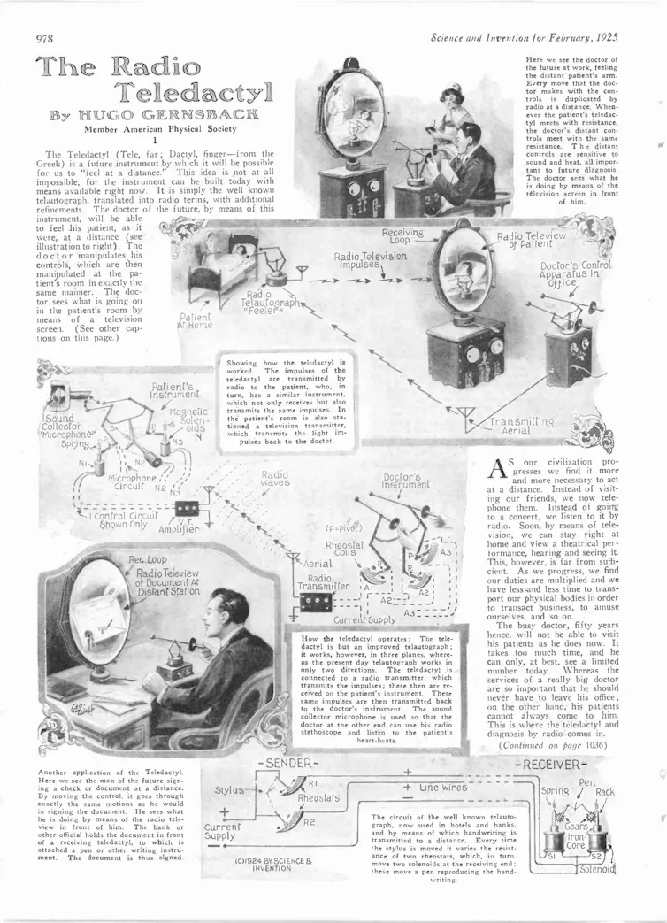 A page from a magazine describing 'The Radio Teledactyl'