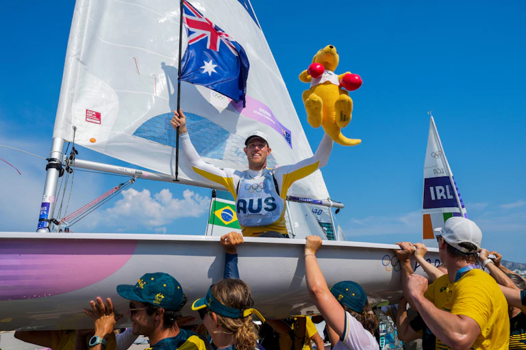 Australian sailor celebrates