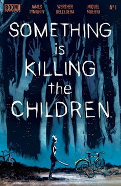 Cover featuring a woman in a forest with a machete.
