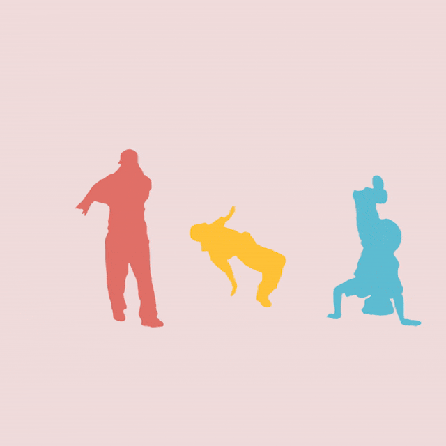 Silhouettes of Rachael Gunn breaking