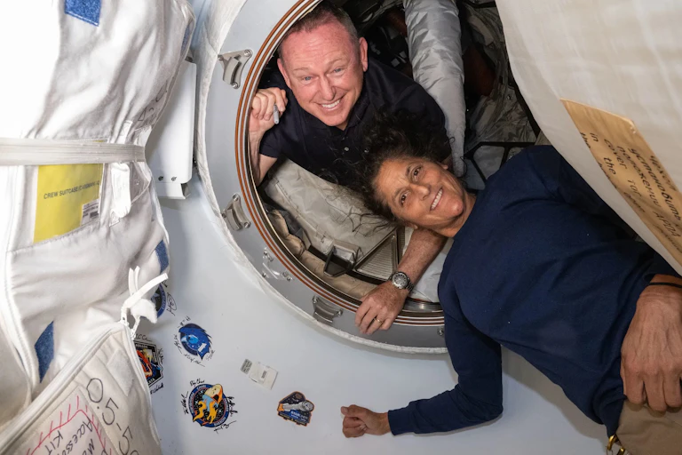 Butch Wilmore and Suni Williams onboard the space station.