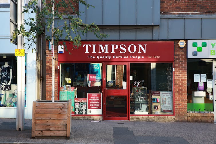 exterior of a Timpson shop