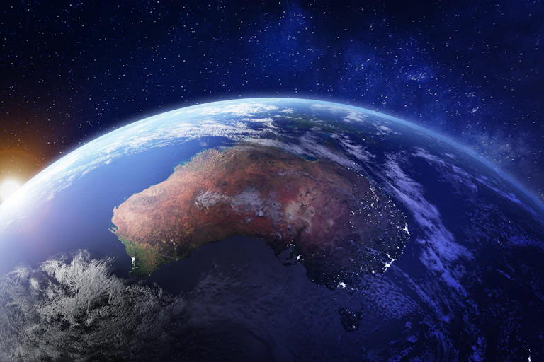Satellite view of Australia