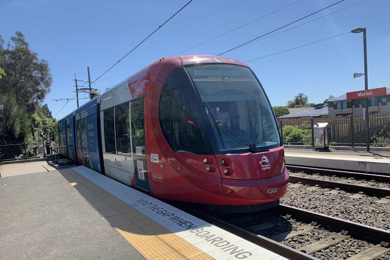 A light rail stop in Sydney