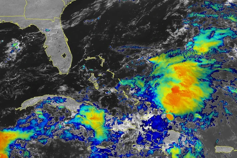 Storms on radar over the Caribbean