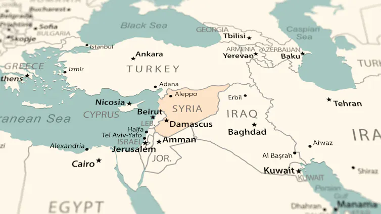 Syria on a map.
