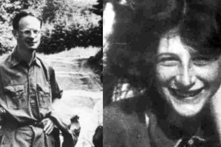 On the left is a photo of André Weil as an adult. On the right is a photo of Simone Weil as a teenager.