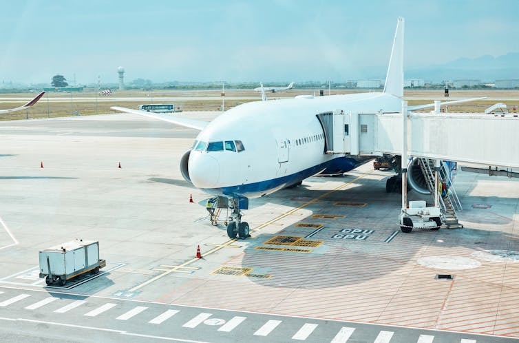 Plane at airport.