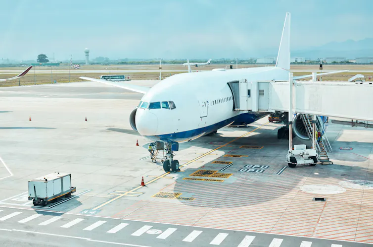 Plane at airport.