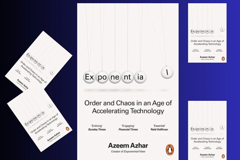 Design incorporating the cover of Exponential by Azeem Azhar