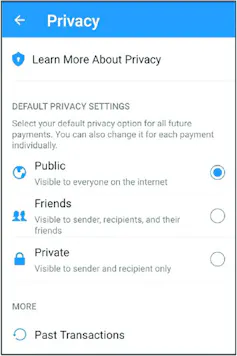 dark text and small blue icons on a white background
