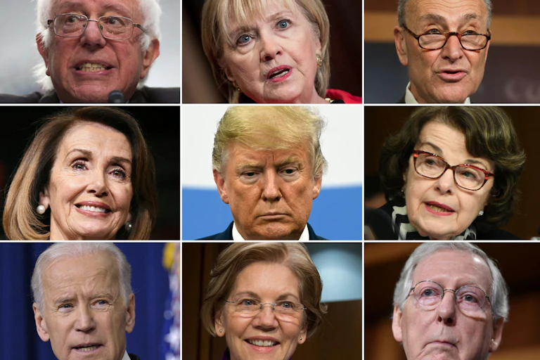 Graphic of nine elderly U.S. politicians.
