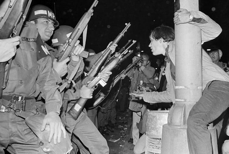 Chicago police confronting demonstrators in 1968.