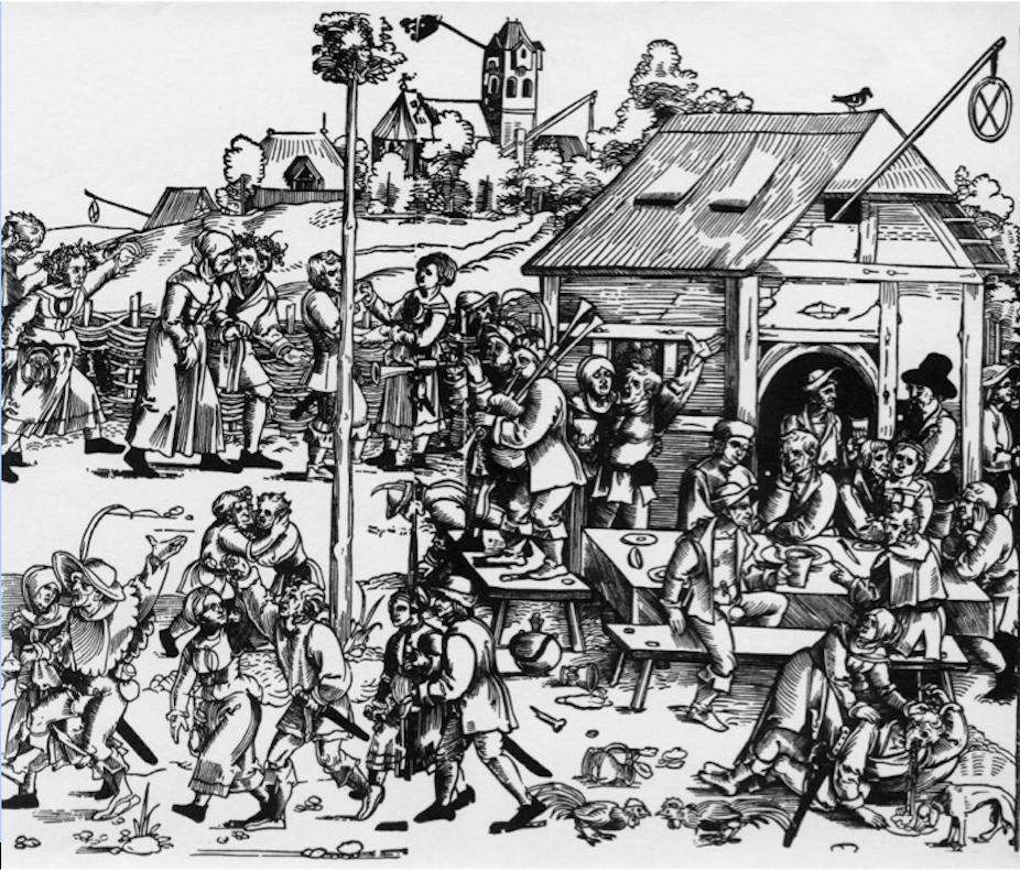 On the lash in Germany, 500 years ago. Barthel Beham, ‘Village Fair’