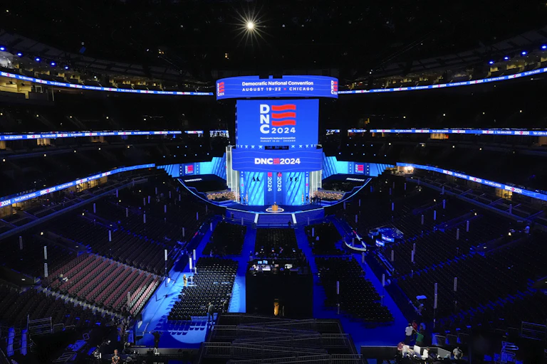 the inside of a brightly lit convention centre