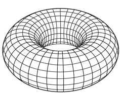 A shape with a hole in the middle.