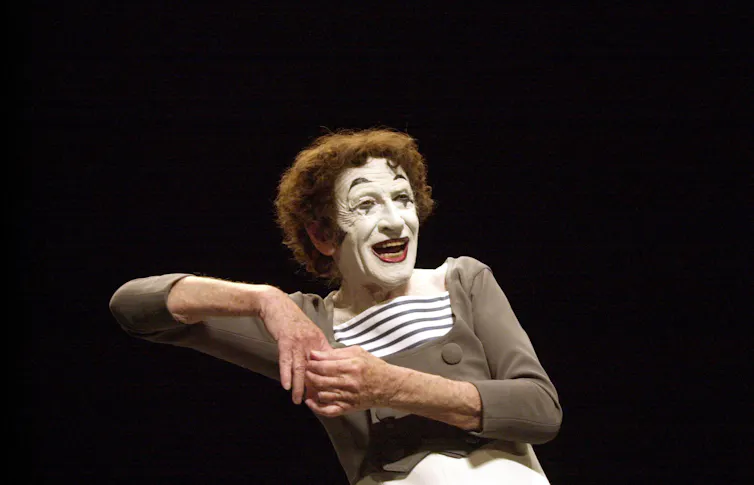 Marcel Marceau on stage at the Capitol Theatre, Haymarket