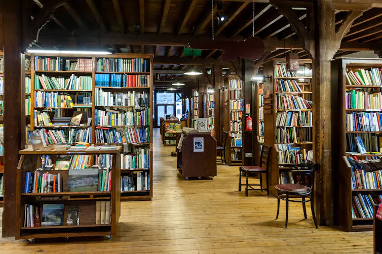 interior of Richard Booth bookshop in Hay on Wye