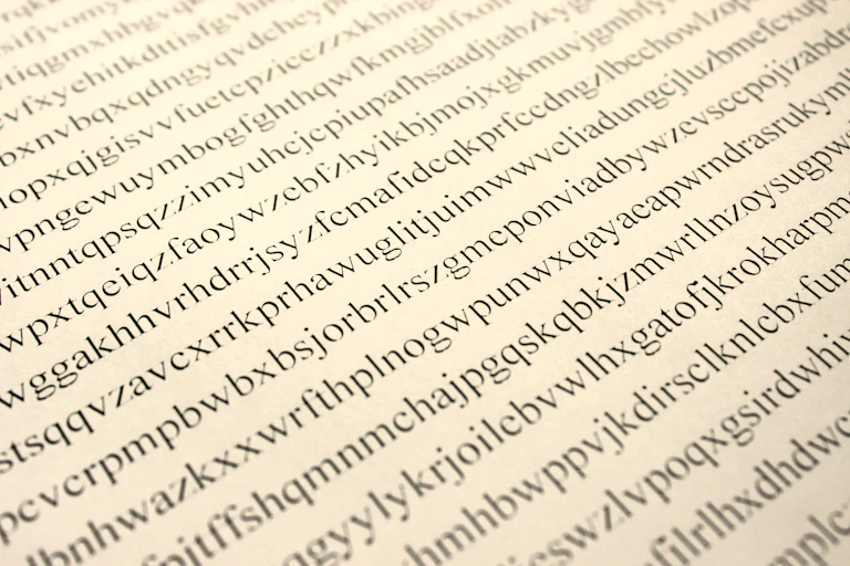 Photo of a page of random text
