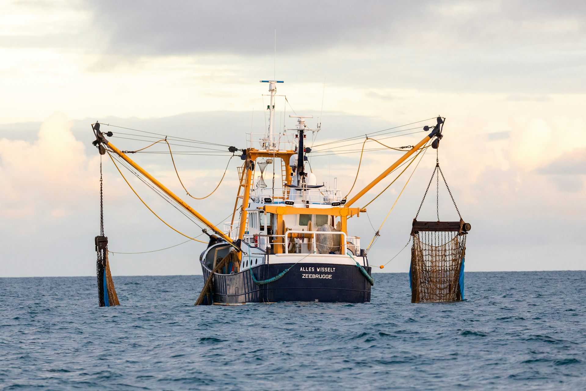 fishing trawler in ocean