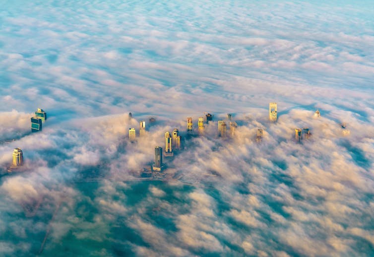 Doha in the morning mist