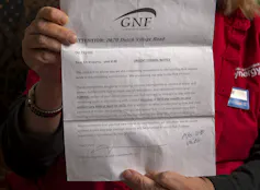 A notice from a landlord saying that a renter's rent would almost double if she remained in the building and that she was strongly encouraged to move elsewhere.