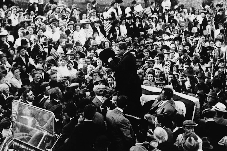Theodore Roosevelt campaigns.