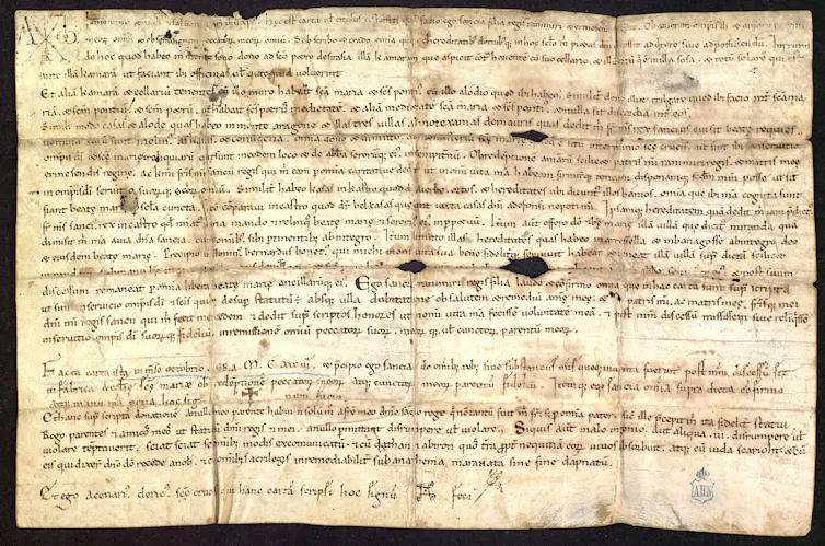 Testamento de doña Sancha, octubre de 1095 (copia del siglo XII).