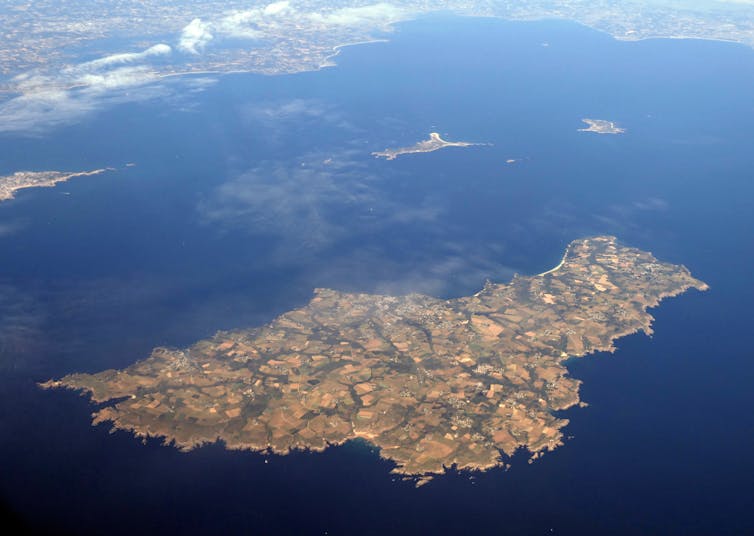 An aerial view of the island of Belle-île-en-Mer.