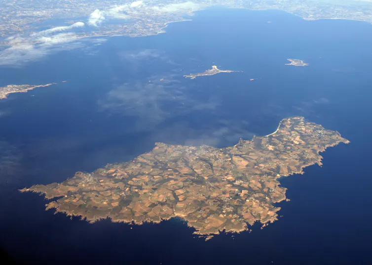An aerial view of the island of Belle-île-en-Mer.