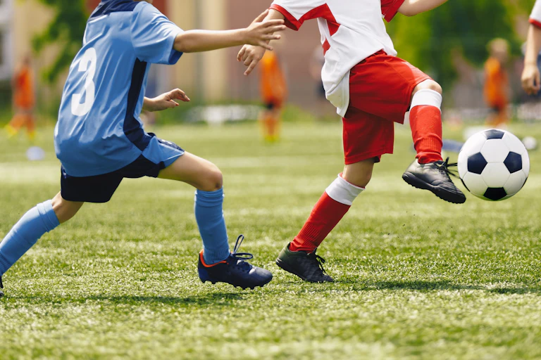 Children playing football