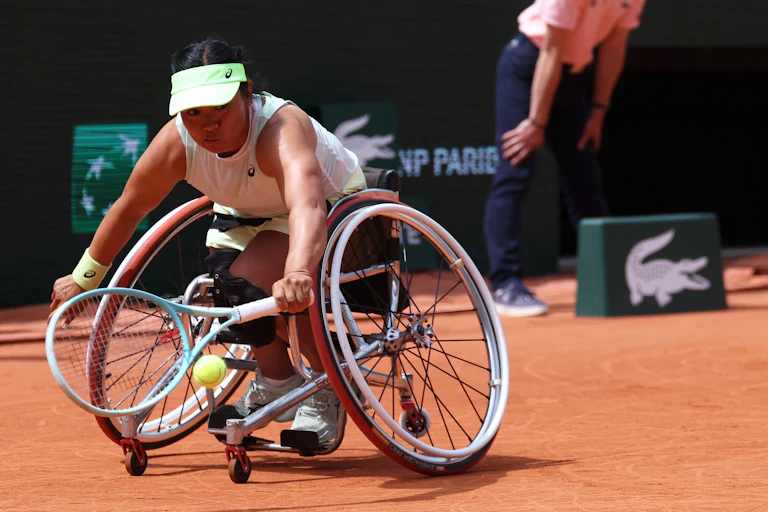 Zhenzhen Zhu au tournoi de Rolland Garros en 2024.