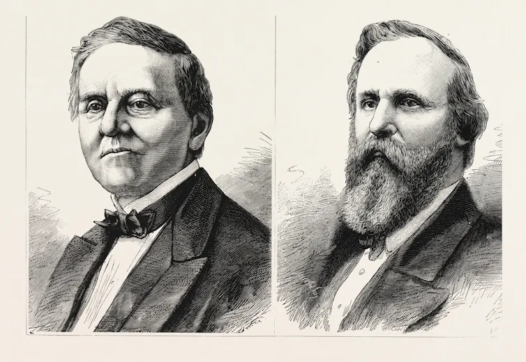 Engraving portraits of two men.